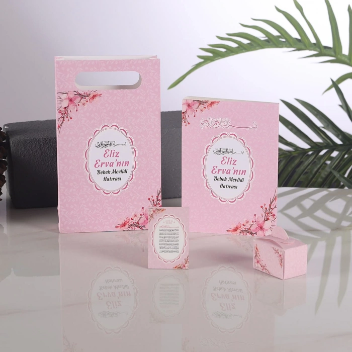 Çiçek Pembe Yasin + Çanta + Lokumluk + Magnet
