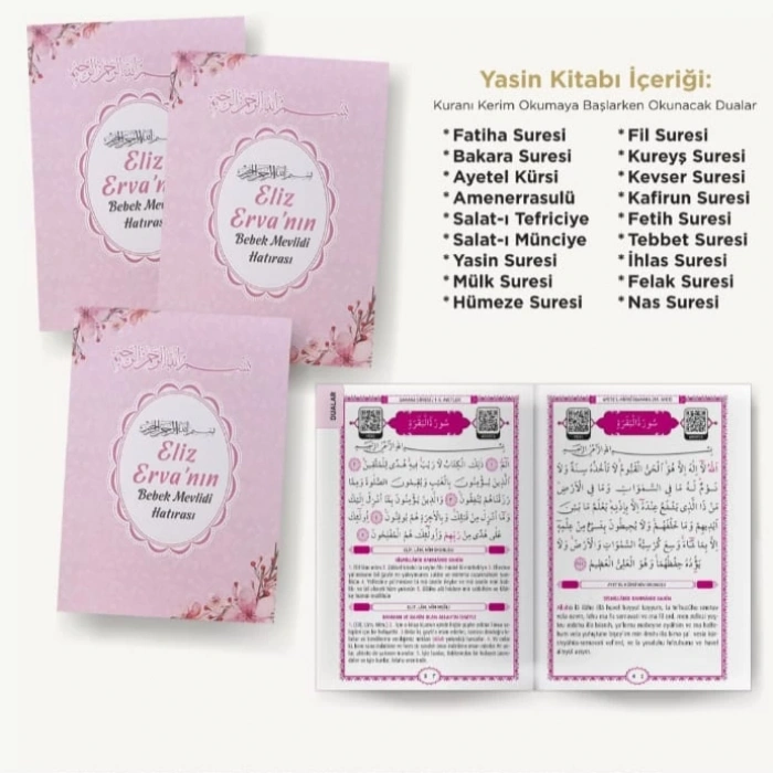 Çiçek Pembe Yasin + Lokumluk + Magnet