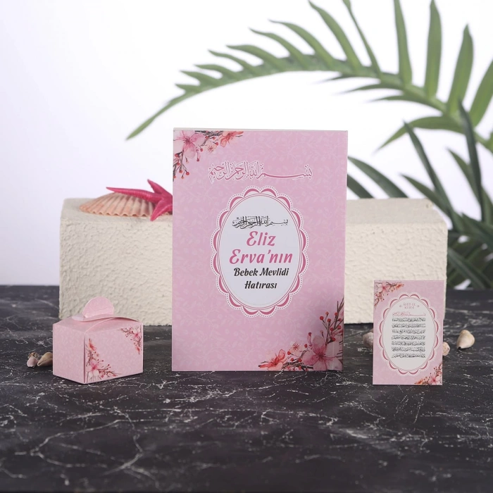 Çiçek Pembe Yasin + Lokumluk + Magnet