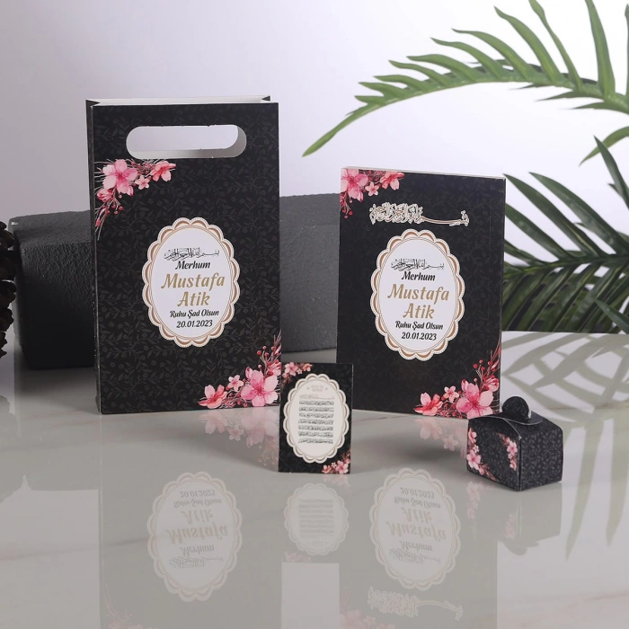 Çiçek Siyah Yasin + Çanta + Lokumluk + Magnet