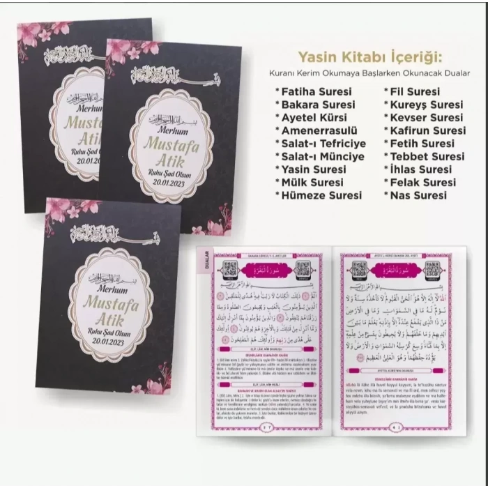 Çiçek Siyah Yasin + Lokumluk + Magnet