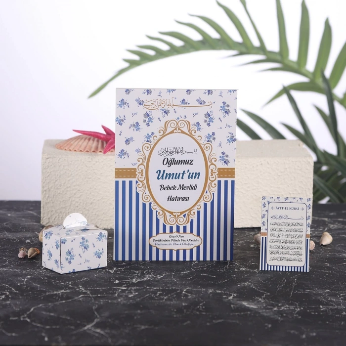 Çizgi Lacivert Yasin + Lokumluk + Magnet