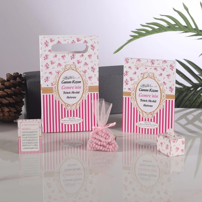 Çizgi Pembe 5 li Mevlid Seti
