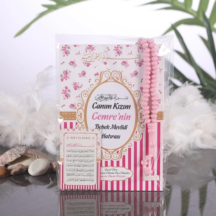 Çizgi Pembe OPP + Yasin + Magnet + Tesbih
