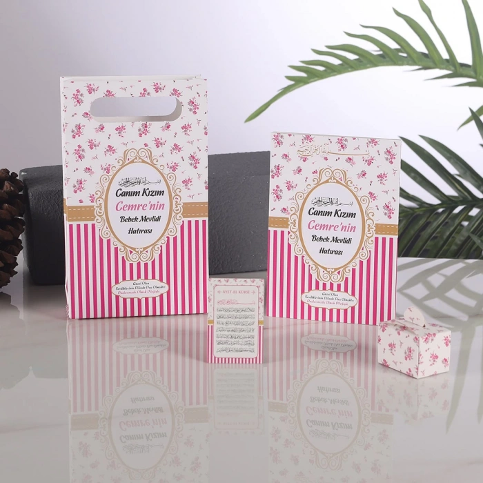 Çizgi Pembe Yasin + Çanta + Lokumluk + Magnet