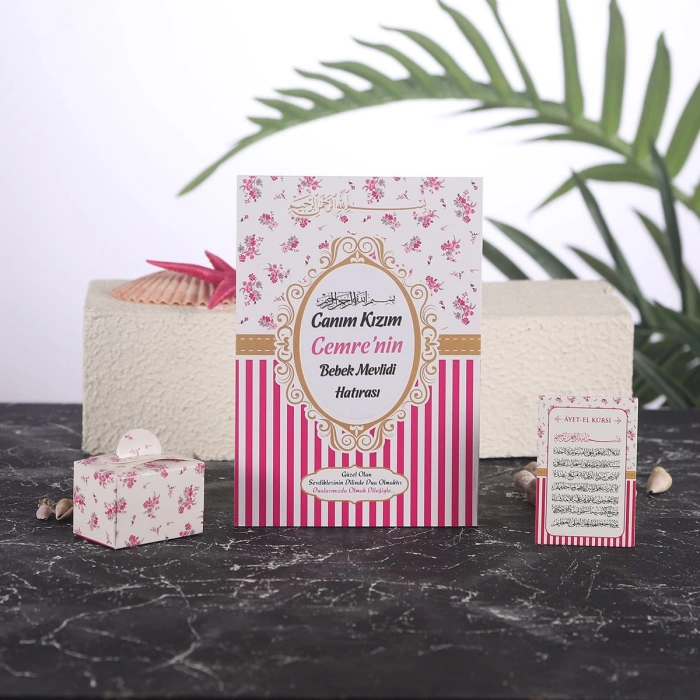 Çizgi Pembe Yasin + Lokumluk + Magnet