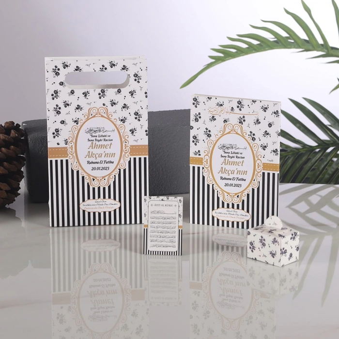 Çizgi Siyah Yasin + Çanta + Lokumluk + Magnet