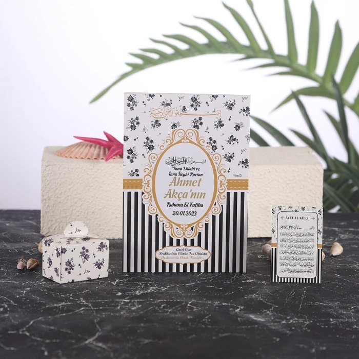 Çizgi Siyah Yasin + Lokumluk + Magnet