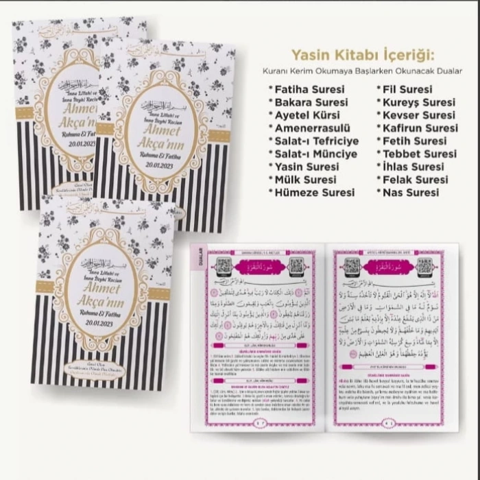 Çizgi Siyah Yasin + Lokumluk + Magnet