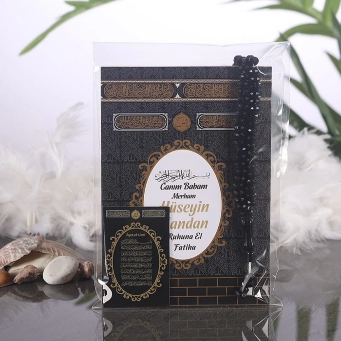 Kabe Siyah OPP + Yasin + Magnet + Tesbih