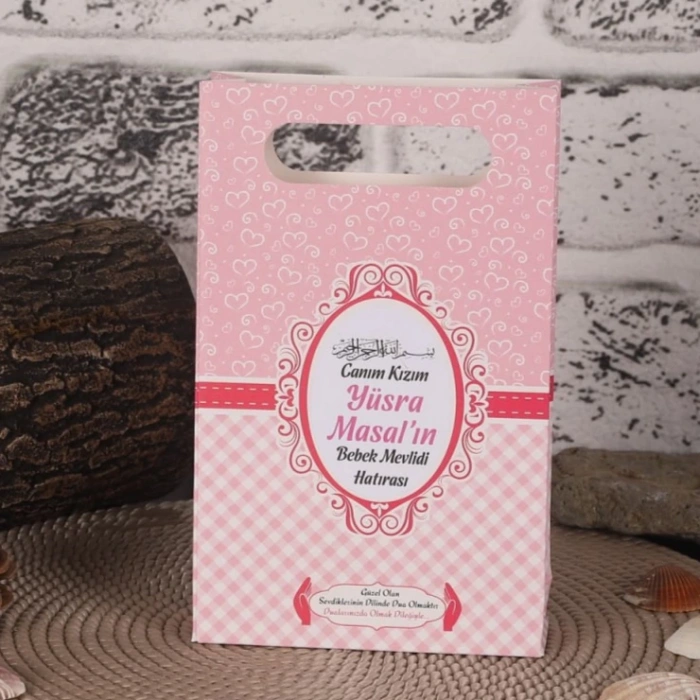 Kalp Pembe Karton Çanta