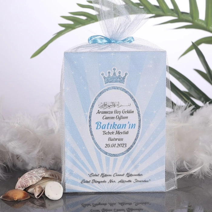 Taç Mavi Tül Kese + Yasin