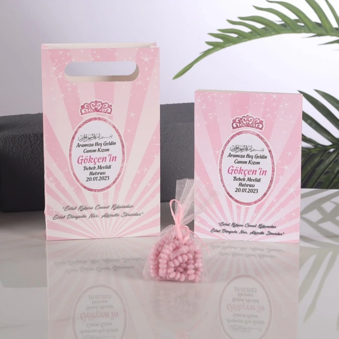 Taç Pembe Çanta + Yasin + Kese Tesbih