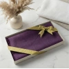 Hediyelik Kutuda Mor Renkli Flamlı Pamuk Eşarp