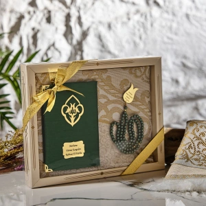 64 Sayfa Zümrüt Şantuk Yasin + İnci Tesbih + Kutulu Seccade