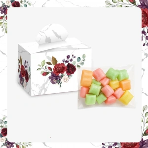 Altıgen Model Kırmızı Renkli Lokum Kutusu ve Mevlüt Şekeri