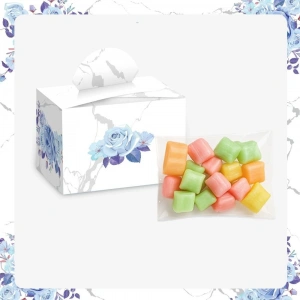 Altıgen Model Mavi Renkli Lokum Kutusu ve Mevlüt Şekeri