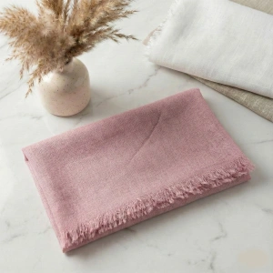 Pembe Renkli Flamlı Pamuk Eşarp