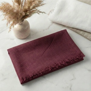 Bordo Renkli Flamlı Pamuk Eşarp