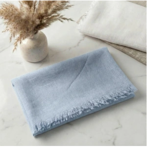 Mavi Renkli Flamlı Pamuk Eşarp