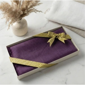 Hediyelik Kutuda Mor Renkli Flamlı Pamuk Eşarp