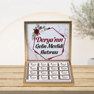 Altıgen Kırmızı 48li Gold Kutu Çikolata