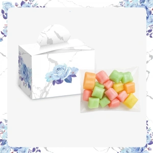 Altıgen Model Mavi Renkli Lokum Kutusu ve Mevlüt Şekeri