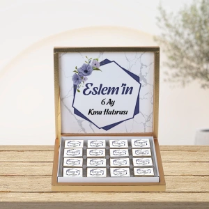 Altıgen Mor 48li Gold Kutu Çikolata