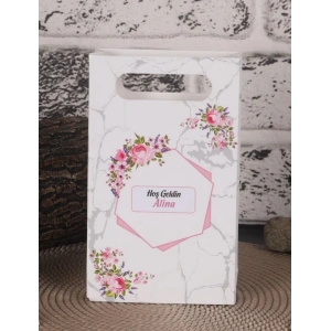 Altıgen Pembe Karton Çanta