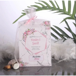 Altıgen Pembe Yasin + Tül Kese