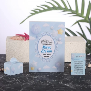 Balon Mavi Yasin + Lokumluk + Magnet