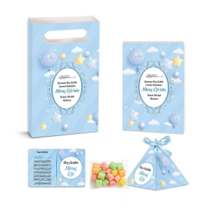 Balon Model Mavi Renkli Yasin Kitabı, Piramit Külah, Mevlüt Şekeri, Ayet-el Kürsi Magnet, Karton Çanta