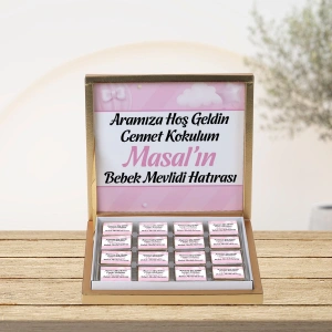 Balon Pembe 48li Gold Kutu Çikolata