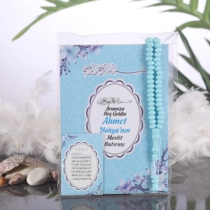 Çiçek Mavi OPP + Yasin + Magnet + Tesbih