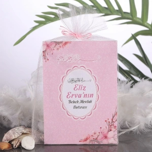 Çiçek Pembe Tül Kese + Yasin
