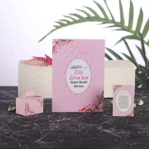 Çiçek Pembe Yasin + Lokumluk + Magnet