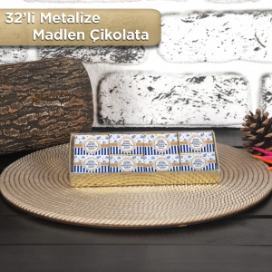 Çizgi Lacivert 32li Madlen Çikolata