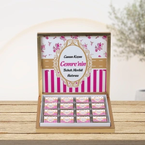 Çizgi Pembe 48li Gold Kutu Çikolata