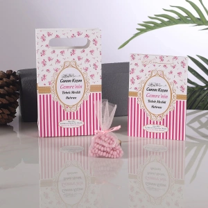 Çizgi Pembe Çanta + Yasin + Kese Tesbih