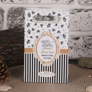 Çizgi Siyah Karton Çanta