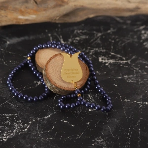 İsme Özel İnci Tesbih Lacivert