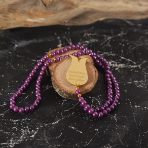 İsme Özel İnci Tesbih Mor