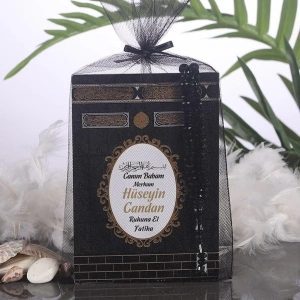 Kabe Siyah Tül Kese + Yasin + Tesbih