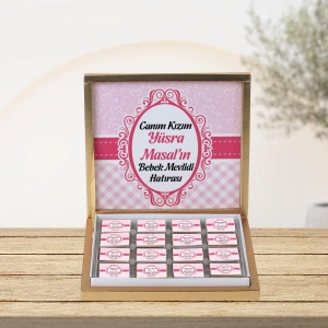 Kalp Pembe 48li Gold Kutu Çikolata