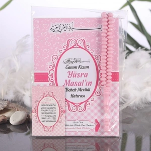 Kalp Pembe OPP + Yasin + Magnet + Tesbih