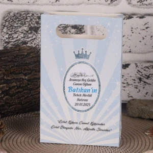 Taç Mavi Karton Çanta