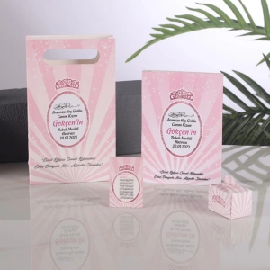 Taç Pembe Yasin + Çanta + Lokumluk + Magnet