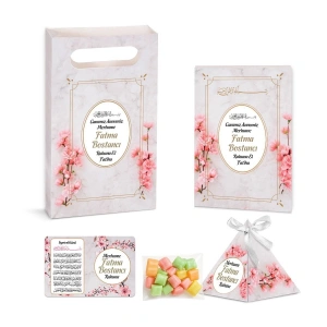 Zerafet Model Pembe Renkli Yasin Kitabı, Piramit Külah, Mevlüt Şekeri, Ayet-el Kürsi Magnet, Karton Çanta