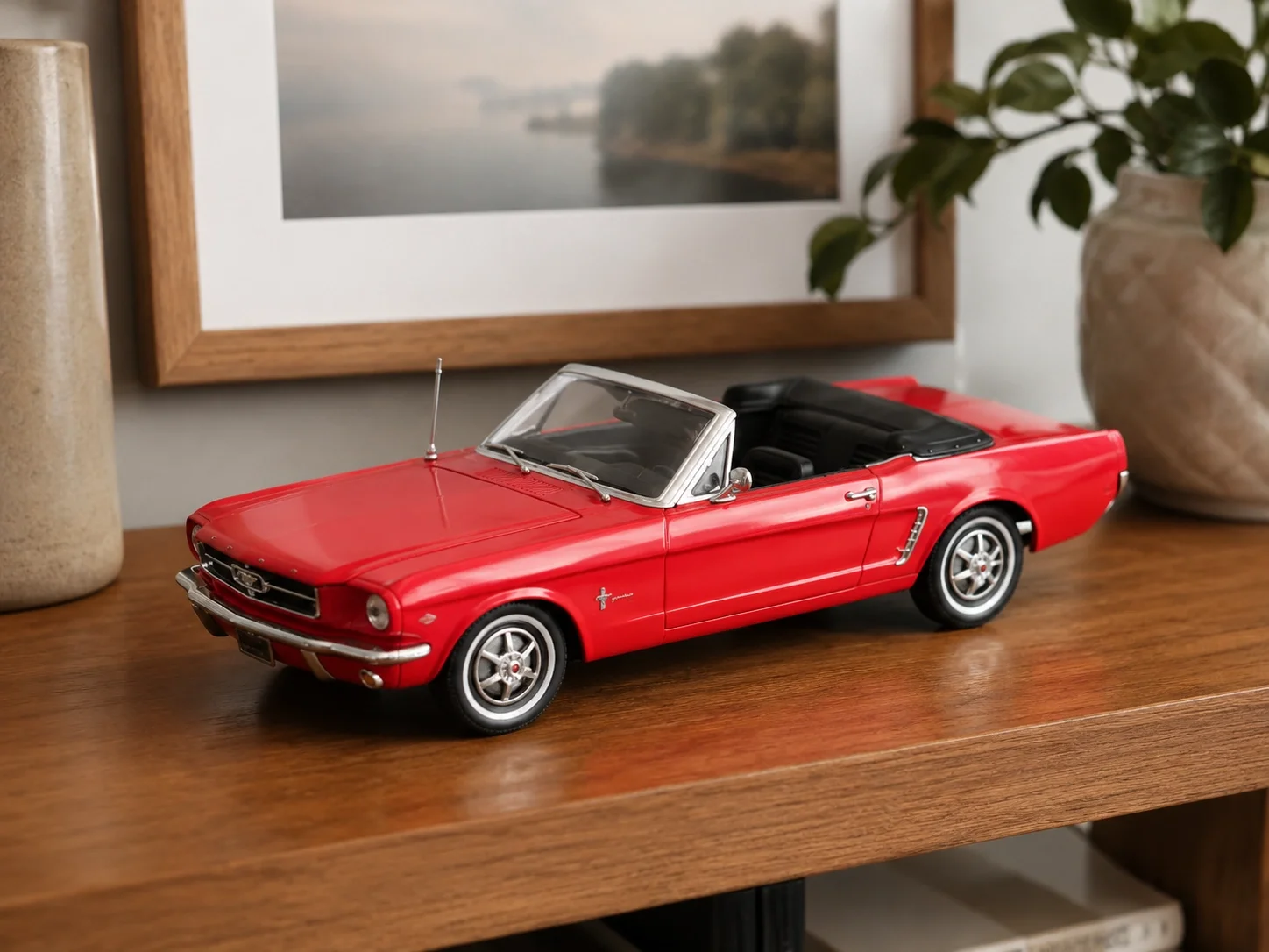 Lisanslı 1964 Ford Mustang Kırmızı Model Araba 1:18 | Klasik Cabrio