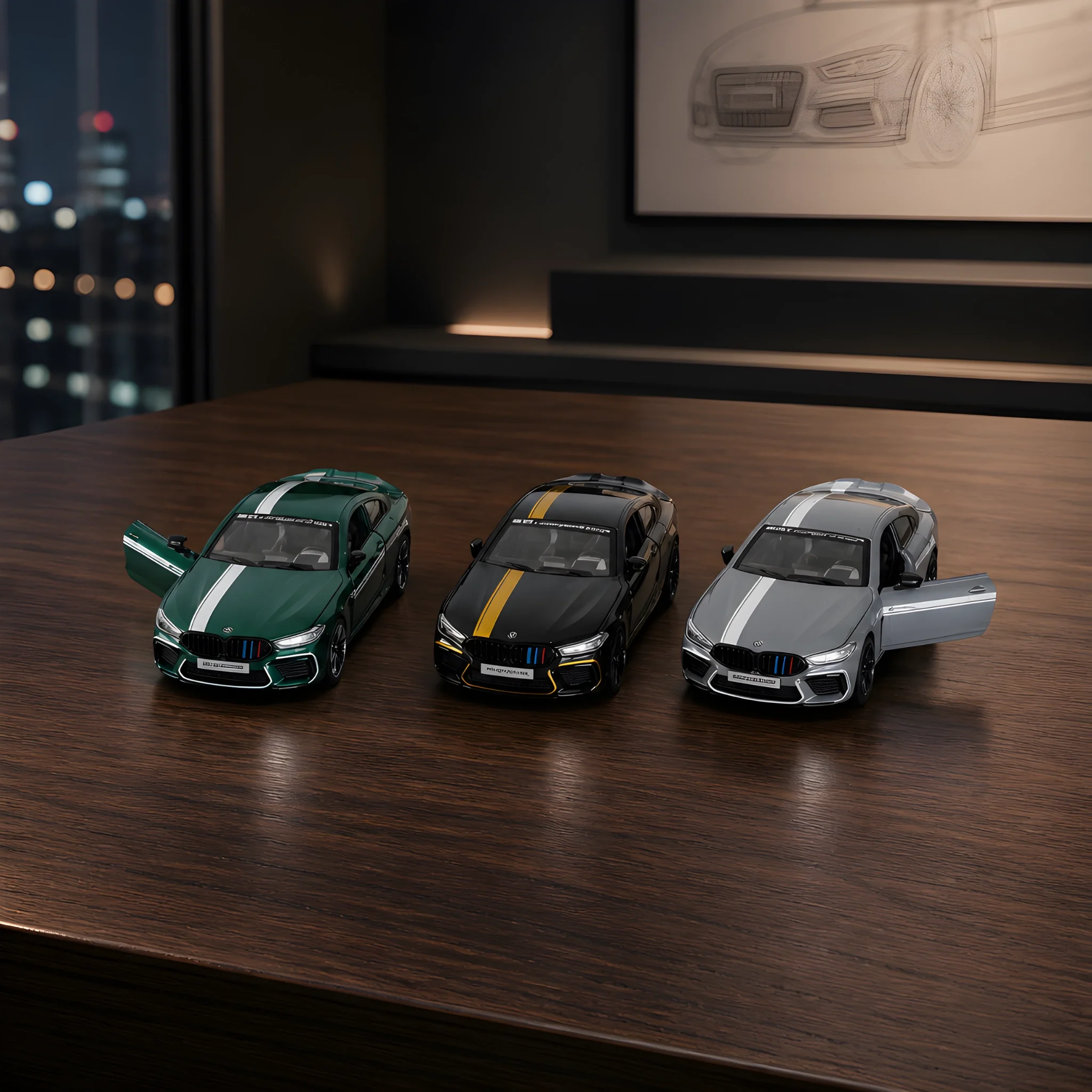 BMW M8 1:24 Ölçekli Diecast Model Araba – Açılabilir Kapılar, Bagaj ve Motor Kaputu